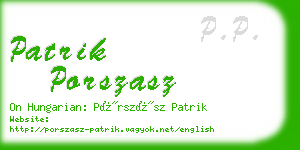 patrik porszasz business card